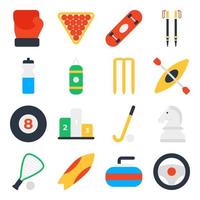 paquete de iconos planos de instrumentos deportivos vector