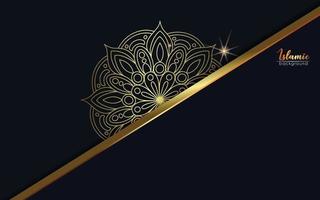 Luxury gold mandala ornate background for wedding invitation vector