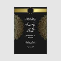 Luxury gold mandala ornate background for wedding invitation vector