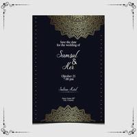 Luxury gold mandala ornate background for wedding invitation vector