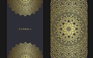 Luxury gold mandala ornate background for wedding invitation vector