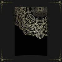 Luxury gold mandala ornate background for wedding invitation vector