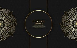 Luxury gold mandala ornate background for wedding invitation vector