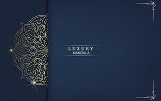 Luxury gold mandala ornate background for wedding invitation vector