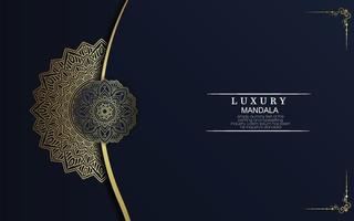 Luxury gold mandala ornate background for wedding invitation vector