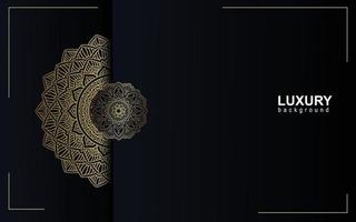 Luxury gold mandala ornate background for wedding invitation vector