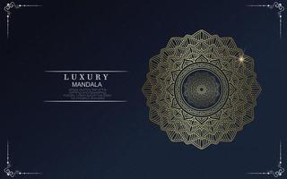 Luxury gold mandala ornate background for wedding invitation vector