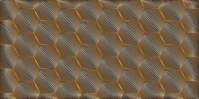 Geometric pattern hexagon shape with striped lines gold background vector