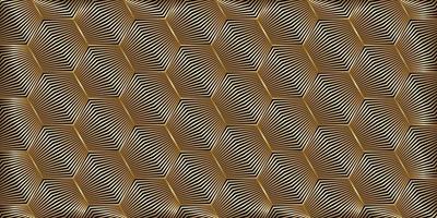 Geometric pattern hexagon shape with striped lines gold background vector