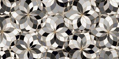 patrón geométrico círculo superpuesto diseño floral vector
