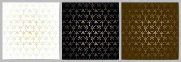 Geometric pattern with golden lines black,white,and gold background vector