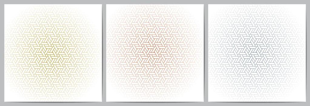 Set of abstract geometric pattern with polygonal lines overlapping vector