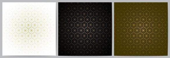 Geometric pattern with golden lines black,white,and gold background vector