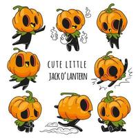 lindo pequeño conjunto de vectores de jack o lantern, halloween jack o lantern