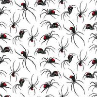 black widow spider seamless pattern vector