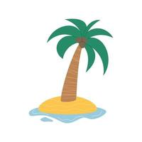 Palm Tree on the Island. Summer and Vacation Concept. vector