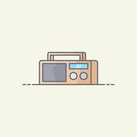 Old radio player illustration vector