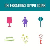 6 Celebrations Vector Icon Set