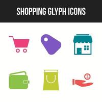 Beautiful shopping six icons in one set vector