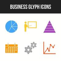 6 Glyph Unique Business vector icon set