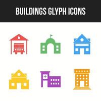 Unique Building and landmarks vector icon set