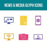 Unique News and Media Vector Icon Set