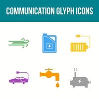 Unique Communication Glyph Vector Icon Set