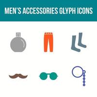 conjunto de iconos de vector de accesorios para hombres