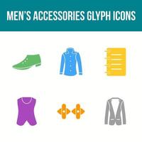 Men's Accessories Vector Icon Set