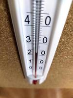 A close-up of a thermometer