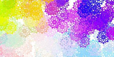 Light Multicolor vector template with ice snowflakes.