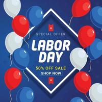 Labor day sale banner template promotion vector