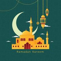 Ramadan Kareem beautiful greeting card background vector