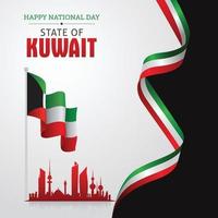 celebración de la bandera del día nacional de kuwait vector