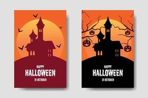 Happy Halloween Day Castle Bundle Template vector