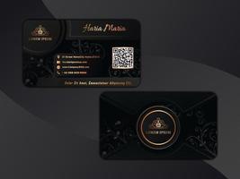 diseño de tarjeta de visita de lujo en oro negro vector