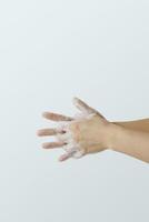 Wash your hands. Hygiene. Hand clean to prevent infection. photo