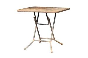 Rust old steel folding table dirty with scratches isolated photo