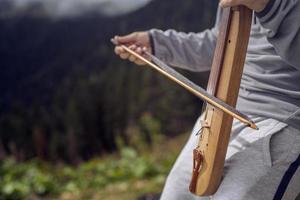 Turkey, Rize, Pokut Plateau, Turkish String Instrument