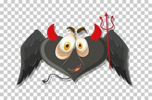 Heart shape devil with facial expression vector