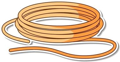 Diseño de etiqueta con rollo de cuerda aislado