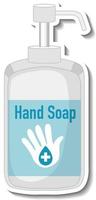 A sticker template with hand soap sanitizer isolated vector