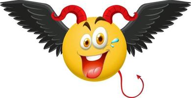 Devil emoticon with facial expression vector