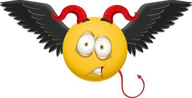 Devil emoticon with facial expression vector