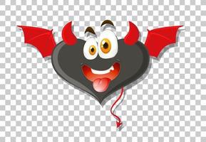 Heart shape devil with facial expression vector