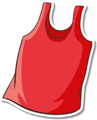 Sticker design with red tank top isolated