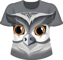 Front of t-shirt with owl face pattern vector