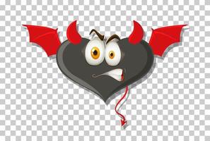 Heart shape devil with facial expression vector