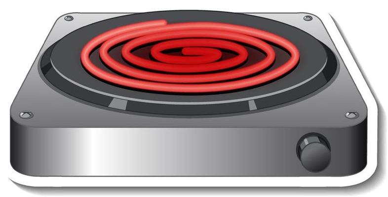 A sticker template with electric induction stove isolated