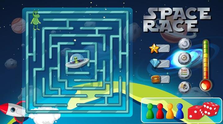 Maze game with space theme template